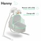 Lionelo - Balansoar electric Leagan si sezlong pentru bebelusi Henny 3 in 1 Cu functie de inclinare10 melodii Carusel Port USB P