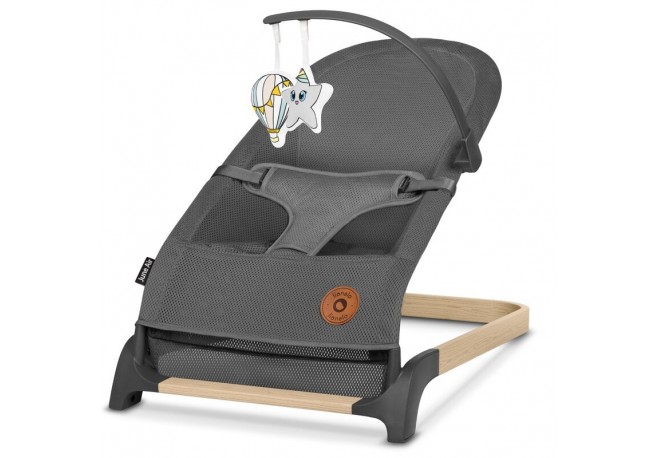 Lionelo - Fotoliu balansoar June AIR Cu arcada cu jucarii Ergonomic Permite circulatia aerului Balansare manuala Pliabil 0 luni+