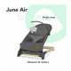 Lionelo - Fotoliu balansoar June AIR Cu arcada cu jucarii Ergonomic Permite circulatia aerului Balansare manuala Pliabil 0 luni+
