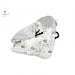 MimiNu - Paturica calduroasa de infasat pentru scoica scaun auto/carucior Cu gluga si urechi Cu prindere pe baza de velcro Dimen