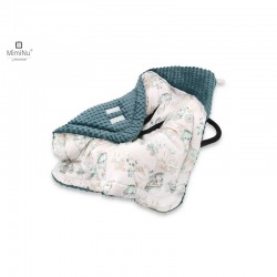 MimiNu - Paturica calduroasa de infasat pentru scoica scaun auto/carucior Cu gluga si urechi Cu prindere pe baza de velcro Dimen