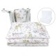 MimiNu - Set lenjerie patut 5 piese Cu pilota si perna Din bumbac certificat Oeko Tex Standard 100 Pentru patut 120x60 cm Sweet 