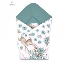 MimiNu - Paturica de infasat cu doua fete Cu multiple utilizari Cu inchidere arici velcro Dimensiune 75x75 cm Din bumbac certifi