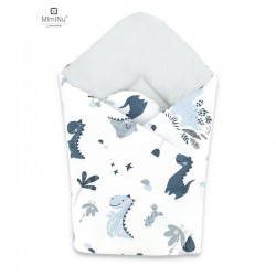 MimiNu - Paturica de infasat cu doua fete Cu multiple utilizari Cu inchidere arici velcro Dimensiune 75x75 cm Din bumbac certifi