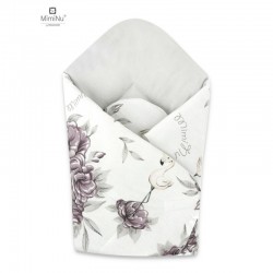 MimiNu - Paturica de infasat cu doua fete Cu multiple utilizari Cu inchidere arici velcro Dimensiune 75x75 cm Din bumbac certifi