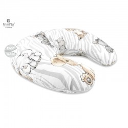 MimiNu - Perna pentru alaptat Din bumbac certificat Oeko Tex Standard 100 Cu husa detasabila Cu fermoar securizat Circumferinta 