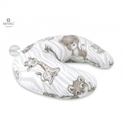 MimiNu - Perna pentru alaptat Din bumbac certificat Oeko Tex Standard 100 Cu husa detasabila Cu fermoar securizat Circumferinta 