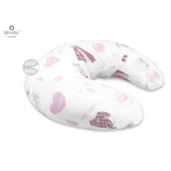 MimiNu - Perna pentru alaptat Din bumbac certificat Oeko Tex Standard 100 Cu husa detasabila Cu fermoar securizat Circumferinta 