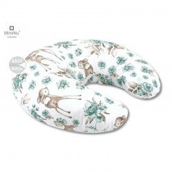 MimiNu - Perna pentru alaptat Din bumbac certificat Oeko Tex Standard 100 Cu husa detasabila Cu fermoar securizat Circumferinta 