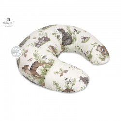 MimiNu - Perna pentru alaptat Din bumbac certificat Oeko Tex Standard 100 Cu husa detasabila Cu fermoar securizat Circumferinta 