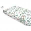 MimiNu - Cearceaf cu elastic Din bumbac certificat Oeko Tex Standard 100 Pentru pat 160x80 cm Sweet Deer Mint