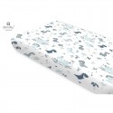 MimiNu - Cearceaf cu elastic Din bumbac certificat Oeko Tex Standard 100 Pentru pat 160x80 cm Dino Granat