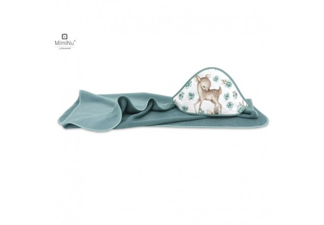 MimiNu - Prosop mare cu gluga Dimensiune 100x100 cm Din bumbac si thermo fleece Materiale certificate Oeko Tex Standard 100 Swee