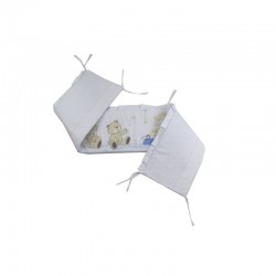Babyneeds - Aparatoare laterala pentru patut 120x60 cm Cu umplutura antialergica Dimensiune 180 x 32 cm Teddy Play Blue M1