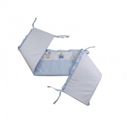 Babyneeds - Aparatoare laterala pentru patut 120x60 cm Cu umplutura antialergica Dimensiune 180 x 32 cm Teddy Play Blue M2