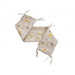 Babyneeds - Aparatoare laterala pentru patut 120x60 cm Cu umplutura antialergica Dimensiune 180 x 32 cm Teddy Hug Maro M2