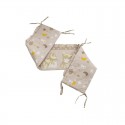 Babyneeds - Aparatoare laterala pentru patut 120x60 cm Cu umplutura antialergica Dimensiune 180 x 32 cm Teddy Hug Maro M2