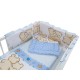 Babyneeds - Aparatoare laterala pentru patut 120x60 cm Cu umplutura antialergica Dimensiune 180 x 32 cm Teddy Friends Albastru M