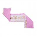 Babyneeds - Aparatoare laterala pentru patut 120x60 cm Cu umplutura antialergica Dimensiune 180 x 32 cm Teddy Friends Roz M2