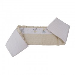 Babyneeds - Aparatoare laterala pentru patut 120x60 cm Cu umplutura antialergica Dimensiune 180 x 32 cm Teddy Play Bej M2