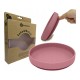 Petite&Mars - Farfurie din silicon fara BPA Cu ventuza TAKE&MATCH 6 luni+ 400 ml Roz