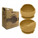 Petite&Mars - Bol din silicon fara BPA Cu ventuza TAKE&MATCH 6 luni+ Ocru