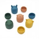 Petite&Mars - Set 4 jucarii de baie Amigos Din silicon Fara BPA 6 luni+ Multicolor