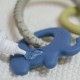 Petite&Mars - Jucarie de dentitie Elefant Din silicon fara BPA Racire in frigider Albastru