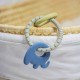 Petite&Mars - Jucarie de dentitie Elefant Din silicon fara BPA Racire in frigider Albastru