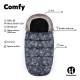 Petite&Mars - Sac de iarna impermeabil Comfy 4 in 1 Cu blanita si interior din fleece Universal Pentru carucior 100 x 55 cm Alba