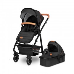 Lionelo - Carucior Amber 2 in 1 Cadru aluminiu Cu landou intarit si salteluta moale Reversibil Maner ajustabil Huse pentru picio