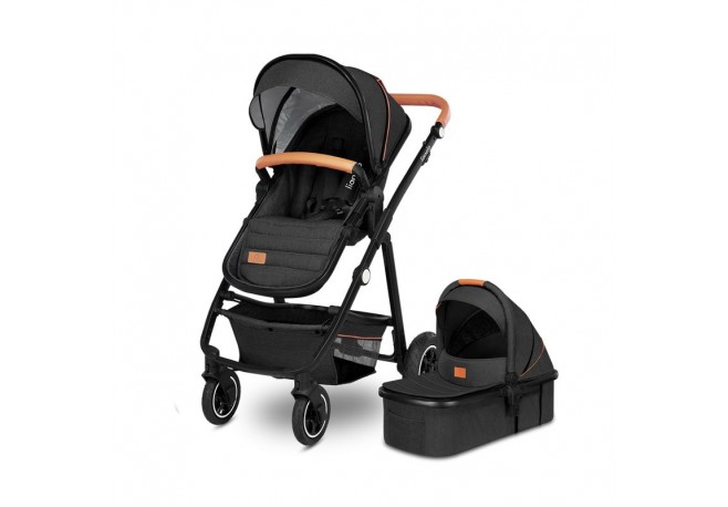Lionelo - Carucior Amber 2 in 1 Cadru aluminiu Cu landou intarit si salteluta moale Reversibil Maner ajustabil Huse pentru picio
