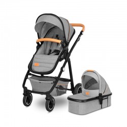 Lionelo - Carucior Amber 2 in 1 Cadru aluminiu Cu landou intarit si salteluta moale Reversibil Maner ajustabil Huse pentru picio
