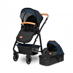 Lionelo - Carucior Amber 2 in 1 Cadru aluminiu Cu landou intarit si salteluta moale Reversibil Maner ajustabil Huse pentru picio