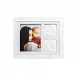 Baby HandPrint - Kit mulaj cu dubla amprenta Tiny Memories Frame Cu rama foto 10x15 cm Non-toxic Conform cu standardul european 