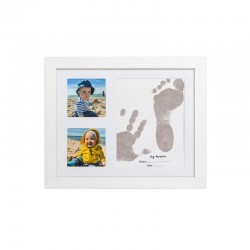 Baby HandPrint - Kit amprente mulaj cu cerneala gri Pentru manuta si piciorus Tiny Memories Frame 10x15 cm Non-toxic Conform cu 