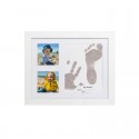 Baby HandPrint - Kit amprente mulaj cu cerneala gri Pentru manuta si piciorus Tiny Memories Frame 10x15 cm Non-toxic Conform cu 