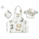 MimiNu - Set Micutul bucatar Cu sort o boneta si accesoriu pentru vase calde Din bumbac certificat Oeko Tex Standard 100 Safari 