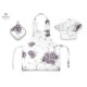 MimiNu - Set Micutul bucatar Cu sort o boneta si accesoriu pentru vase calde Din bumbac certificat Oeko Tex Standard 100 Peonie 