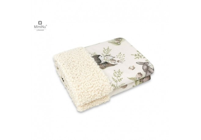 MimiNu - Paturica calduroasa si pufoasa Cu doua fete Dimensiune 70x100 cm Din tesatura imitatie de lana si bumbac Materiale cert