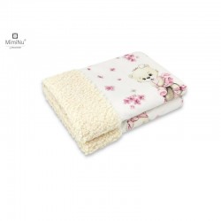 MimiNu - Paturica calduroasa si pufoasa Cu doua fete Dimensiune 70x100 cm Din tesatura imitatie de lana si bumbac Materiale cert