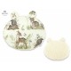 MimiNu - Perna ergonomica Ursulet Cu doua fete si cu doua urechi Dimensiune 33x27 cm Din tesatura imitatie de lana si bumbac Mat