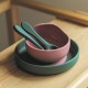 Petite&Mars - Farfurie din silicon fara BPA Cu ventuza TAKE&MATCH 6 luni+ 400 ml Verde Inchis