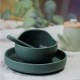 Petite&Mars - Farfurie din silicon fara BPA Cu ventuza TAKE&MATCH 6 luni+ 400 ml Verde Inchis