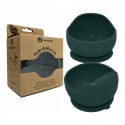 Petite&Mars - Bol din silicon fara BPA Cu ventuza TAKE&MATCH 6 luni+ 350 ml Verde Inchis