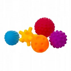 Bocioland - Set mingi senzoriale colorate Pentru bebelusi 5 piese