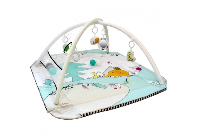 Petite&Mars - Salteluta educationala interactiva 5 in 1 110x95x50 cm Cu jucarii Multicolora