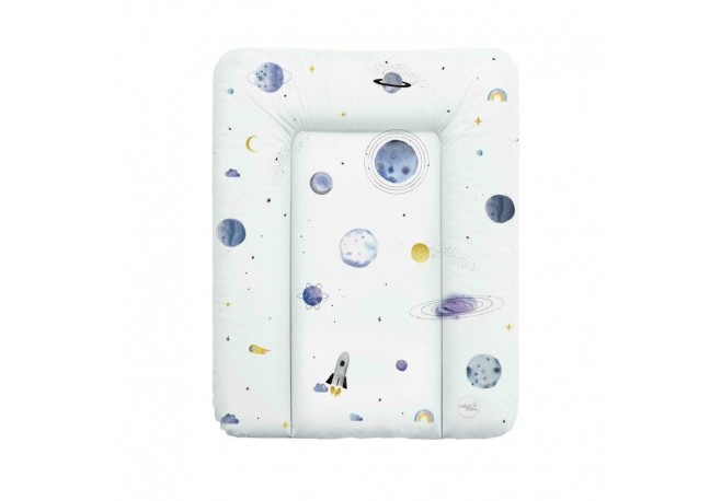 Ceba Baby - Saltea de infasat moale World Universe Fara ftalati 70 x 50 cm Alb/Albastru
