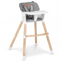 Lionelo - Scaun de masa din fag Koen 2 in 1 Transformabil Sustine 30 kg 6 luni+ Conform cu standardul european de securitate EN1