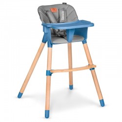Lionelo - Scaun de masa din fag Koen 2 in 1 Transformabil Sustine 30 kg 6 luni+ Conform cu standardul european de securitate EN1